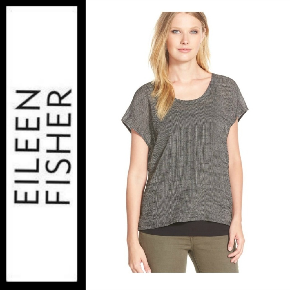 Eileen Fisher Textured Top with Organic Cotton LG XL 1X $198 NWT